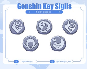 Genshin Key Sigil Twitch Badges: Streamer Bit Badges (Digital Download)