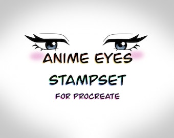 22 Manga/Anime Eyes Stampset | Procreate Brushes | Anime | Manga | Procreate Stamps