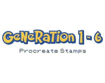 Gen 1-6 Procreate Stamp Set Bundle: 721 Stamps (Digital Download)