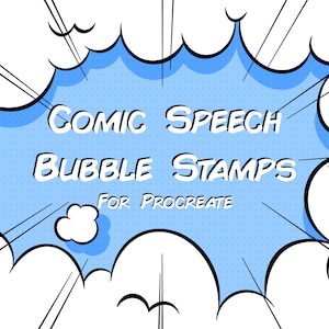 18 Comic Speech Bubble Stamps | Procreate Stamps | Comic Stamps | Manga Speech Bubbles | Manga Stamps | Digital Stamps | Comic Bubbles