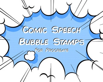 Comic Speech Bubble Procreate Stamps: Manga Art (Digital Stamps)