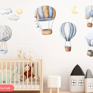 Hot Air Balloons in Flight Wall Sticker for Children