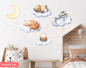 Pegatinas de animales grandes en las nubes para el dormitorio de los niños