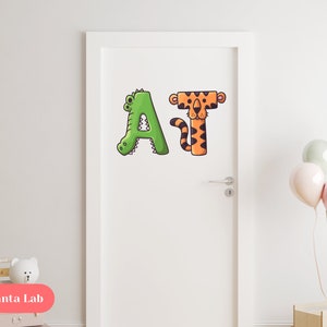 Letras em estilo cartoon para decorar portas ou quartos ADESIVOS