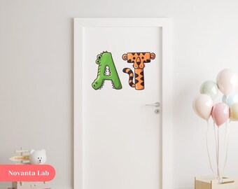 Letras estilo dibujos animados para decorar puertas o dormitorios infantiles PEGATINAS