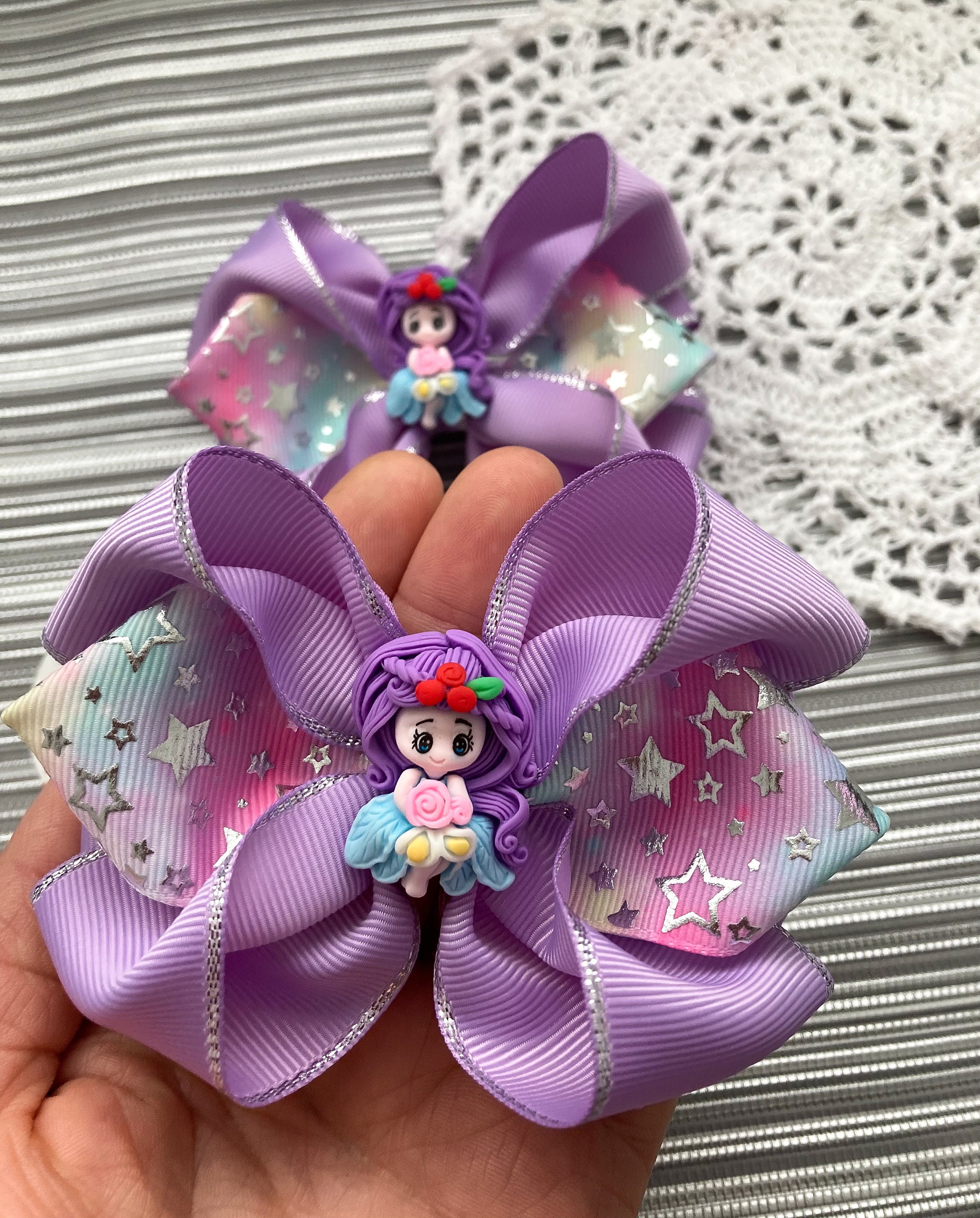 Netz-Haarschleifen 10,2 Cm – Organza-Band Mit Krokodilklammer, Für Hochzeit & Party