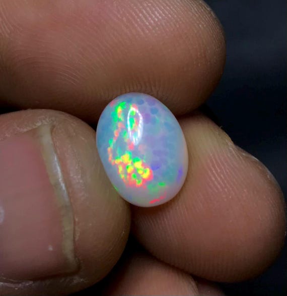 12X9 MM Ct Natural Fire Honeycomb Ethiopian Opal Cabochon Welo