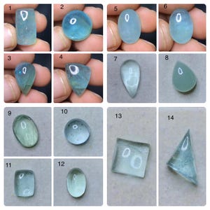 Natural Aquamarine  Cabochon Loose Gemstone Cut Pendant Size Ring Size Aquamarine AAA+ 1