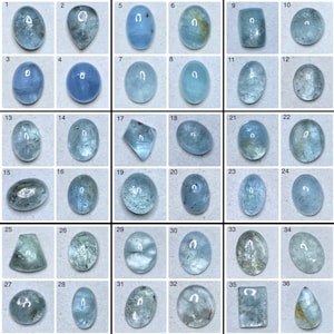 Natural Aquamarine  Cabochon Loose Gemstone Cut Pendant Size Ring Size Aquamarine AAA+ 3