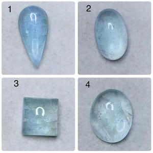 Natural Aquamarine  Cabochon Loose Gemstone Cut Pendant Size Ring Size Aquamarine AAA+ 1