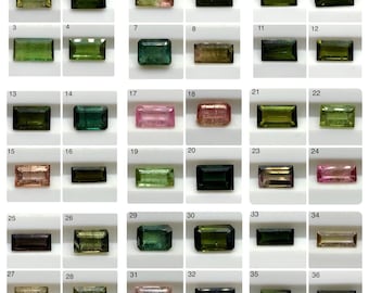 Natural Multi Tourmaline baguette Faceted Loose Gemstone Bio  Tourmaline baguette + 1