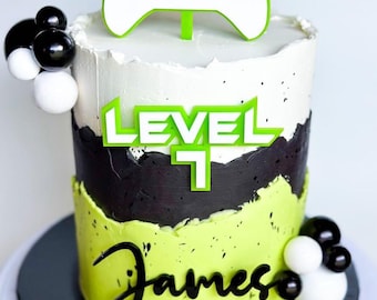 Gamer Cake Topper / Personalized Gaming Birthday Topper / Game Controller / Level Up Gamers / Level Up Cake Topper / Level Up Gaming Cake
