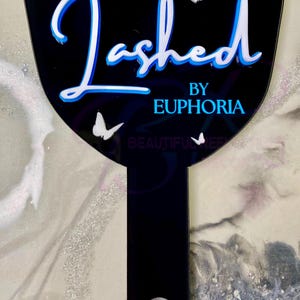 Personalized Eyelash Tech Prop | Handheld Mirror Social Media Prop | Lash Tech Face Cover | Lash Room Decor | Aesthetics Signage | Brow Tech