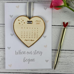 Dia personalizado em que nossa história de amor começou, cartão de aniversário, cartão de lembrança de data especial, lembrança de data em que nos conhecemos, data para lembrar do parceiro
