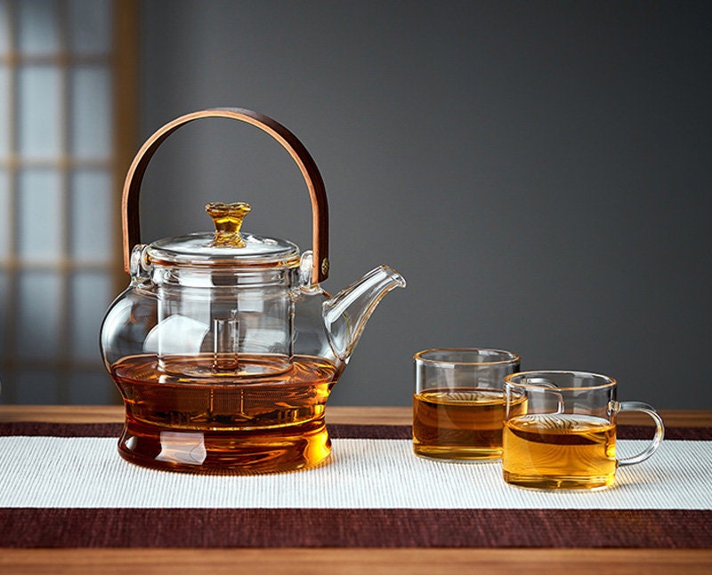 Glass Teapot for Gas Stove Induction Cooker Stainless Steel Teapot Base  Teapot Filter Heat Resistant Flower Tea Coffee Heater - AliExpress