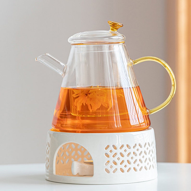 Afternoon Tea Setglass Fruit & Flower Tea Potcandle Etsy