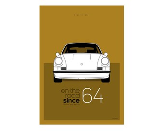 Iconic Car Faces: Porsche Car Poster
