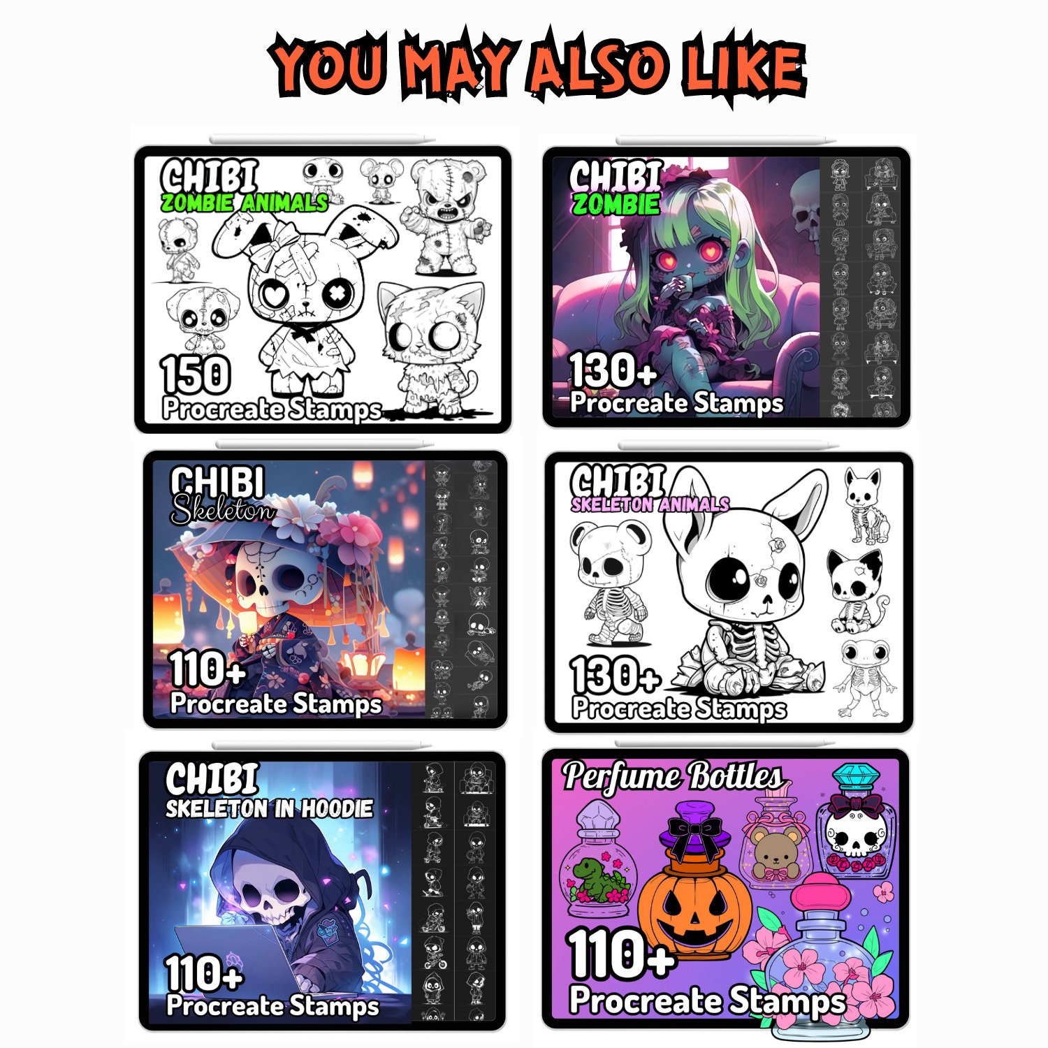 Procreate Chibi Witch Witches Mage Kawaii Magical Drawing Guide Stamps ...