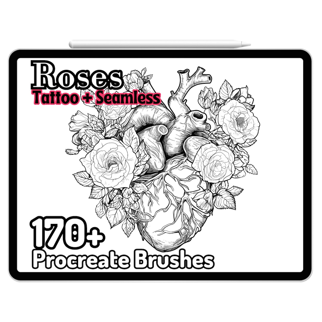 Procreate Roses Tattoo Art Filigree Seamless Gothic Stylish Bouquet Procreate Roses Tattoo Art Filigree Seamless Gothic Stylish Bouquet