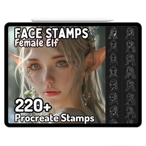 Procreate Anime Elf Face Head Brushes Stamps Girl Fantasy Woman Female ...