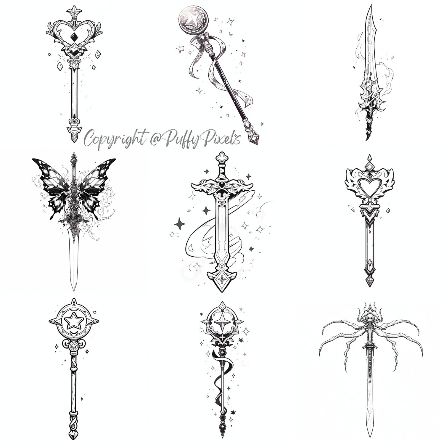 Procreate Magic Weapons Anime Wand Sword Brushes Magical Girls Etsy