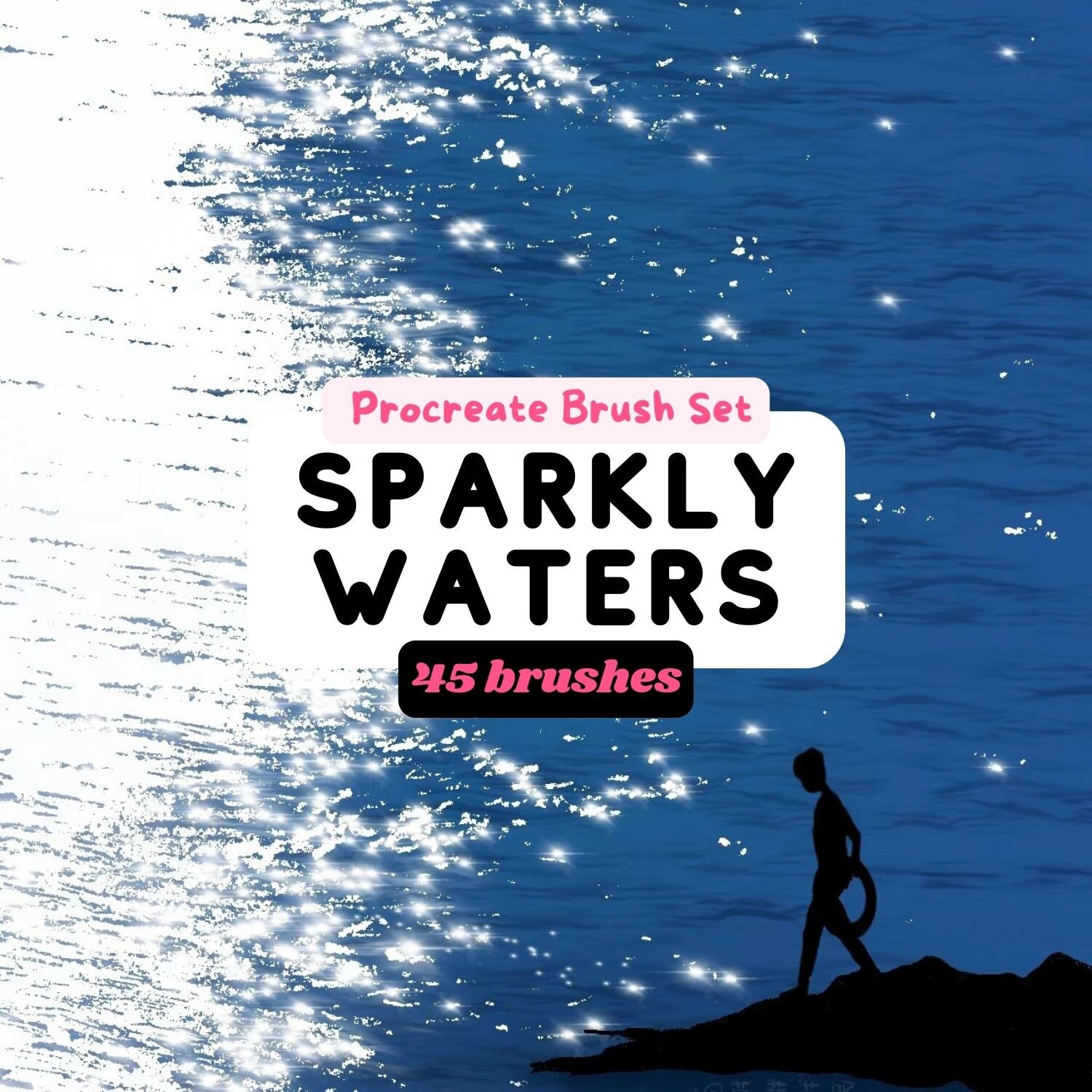 Sparkly Waters Procreate Brushes Ripples Water Set Elements Sparkles ...