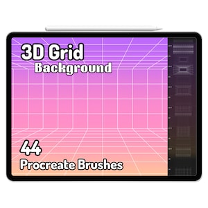 3D Gitter Hintergrund Digitale Linien Vaporware Cyberpunk Cybercore Cybertech Glitch Procreate Pinsel Computer Windows Cyber Tech Briefmarken Muster