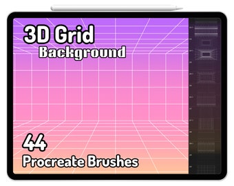 3D Griglia Sfondo Linee Digitali Vaporware Cyberpunk Cybercore Cybertech Glitch Procreare Pennelli Computer Windows Cyber Tech Francobolli Modello
