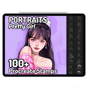 Procreate Retrato Cara Bonita Jelly Art Base Chica Cabeza Femenina Pinceles Sellos Ídolo Moda Coreana Guía de Dibujo Lindo Coloreado Adulto Manga