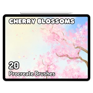 桜 散る花びら 花 花柄 アニメ 夢のような Procreate ブラシ スタンプ セット 風景 ソフト 女の子 庭 かわいい 美的