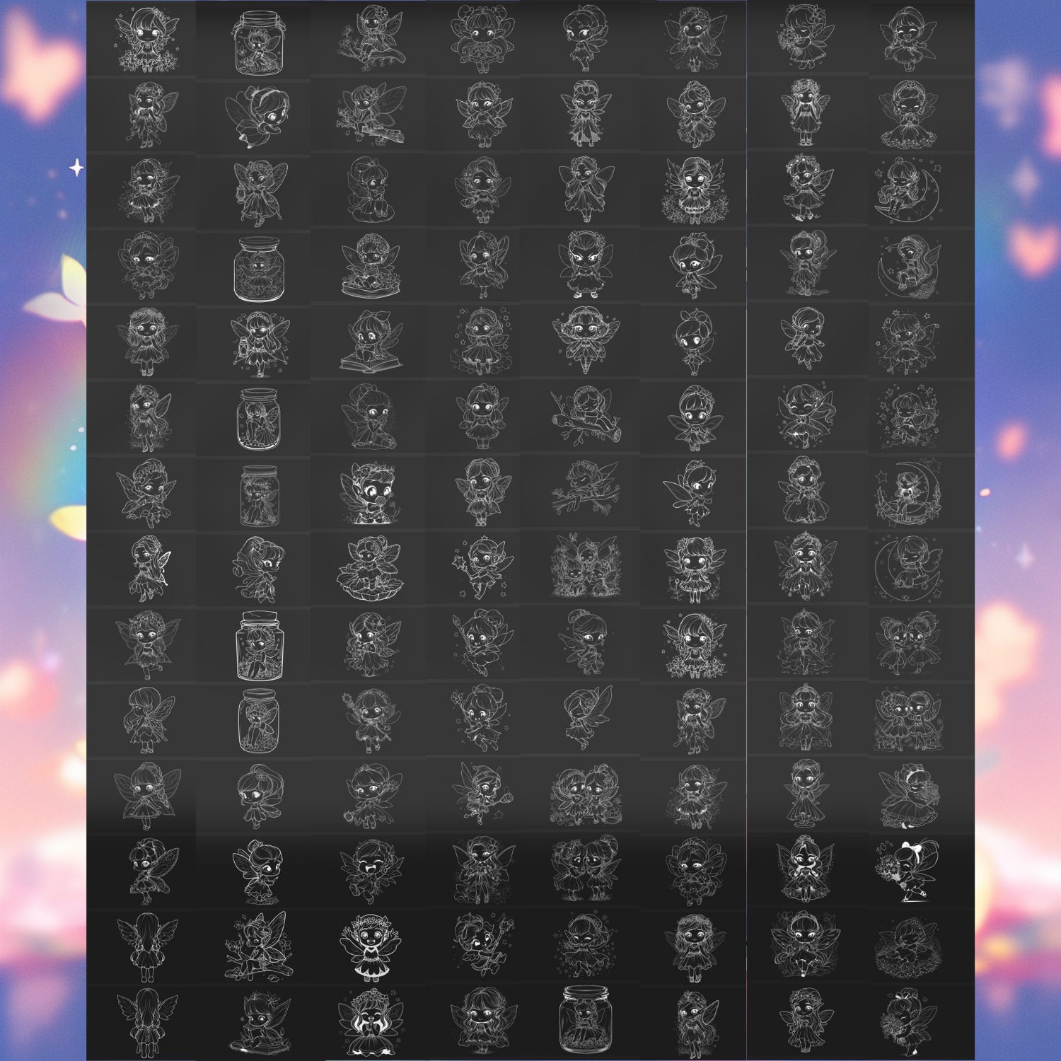 Procreate Chibi Fairy Fairies Kawaii Drawing Guide Stamps Brushes ...
