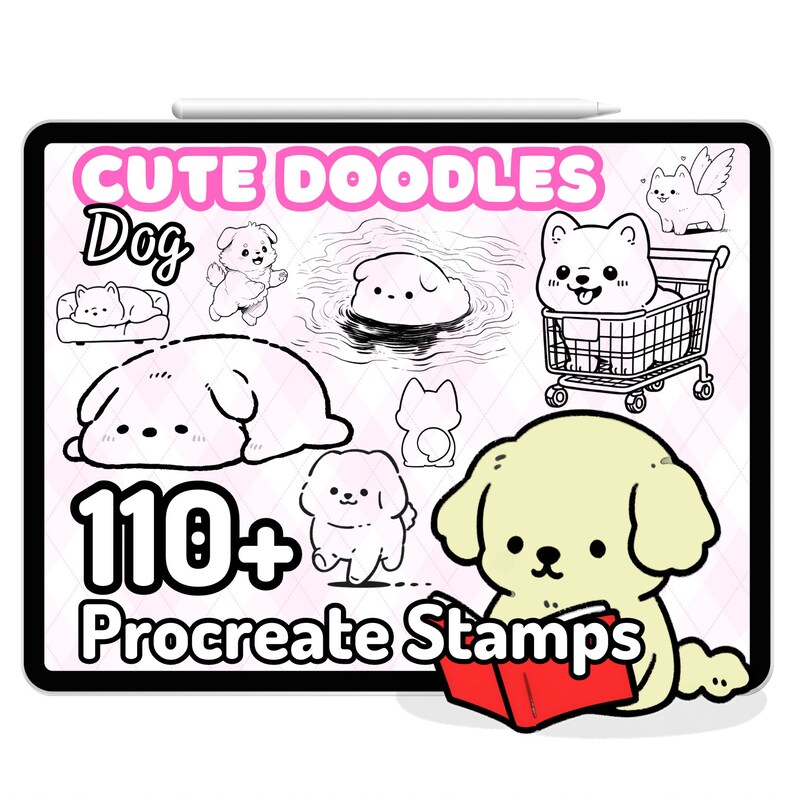 Kawaii Procreate Brushes Stamps Dog Puppy Shiba Inu Cute Etsy