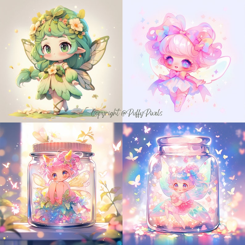 Procreate Chibi Fairy Fairies Kawaii Drawing Guide Stamps Brushes ...
