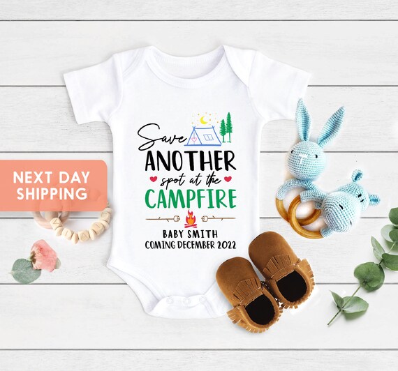 Camping Pregnancy Announcement Onesie®personalized Baby Etsy