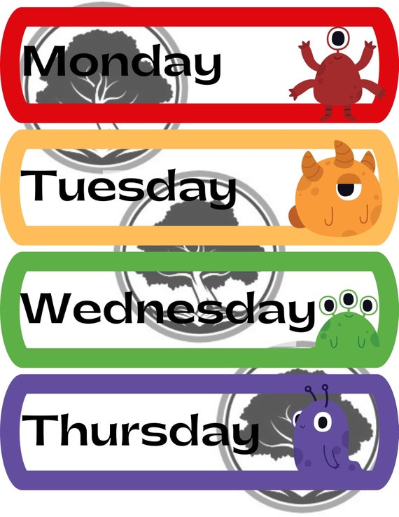 Days of the Week Printable Digital Download PDF Education - Etsy