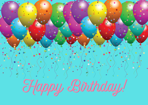 Aqua Balloon Birthday Card Aqua Balloon Birthday Card