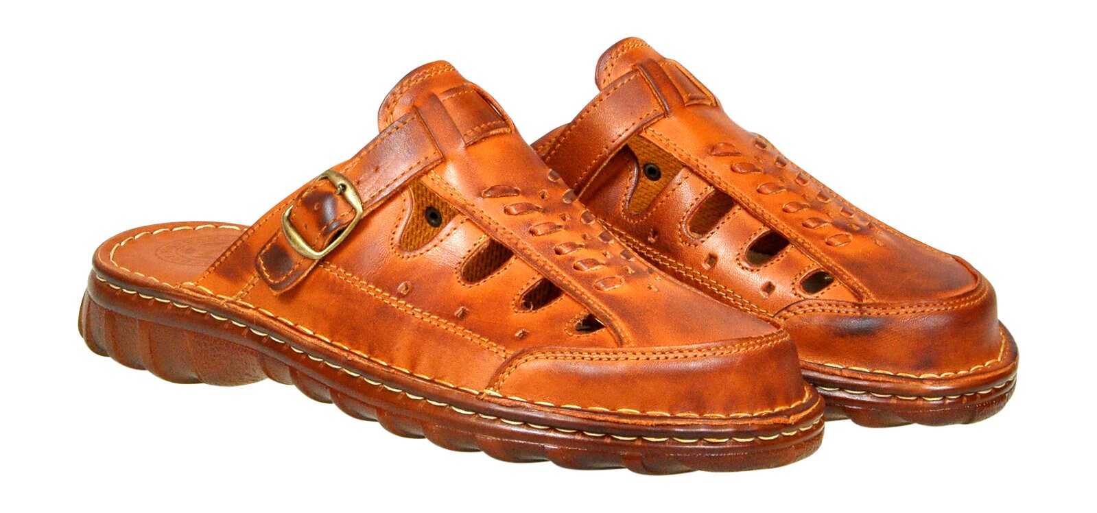 Mens Orthopedic Sandals Natural Buffalo Leather Shoes Model 871