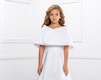 Girls Holy Communion Formal Occasions Knit Fabric Wrap Shawl BK192