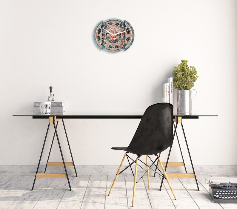 Automaton Skeleton 1733 Moving Gears Wall Clock Steampunk Etsy