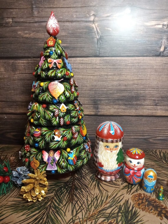 Wooden Nesting Doll Christmas Tree Matryoshka Etsy