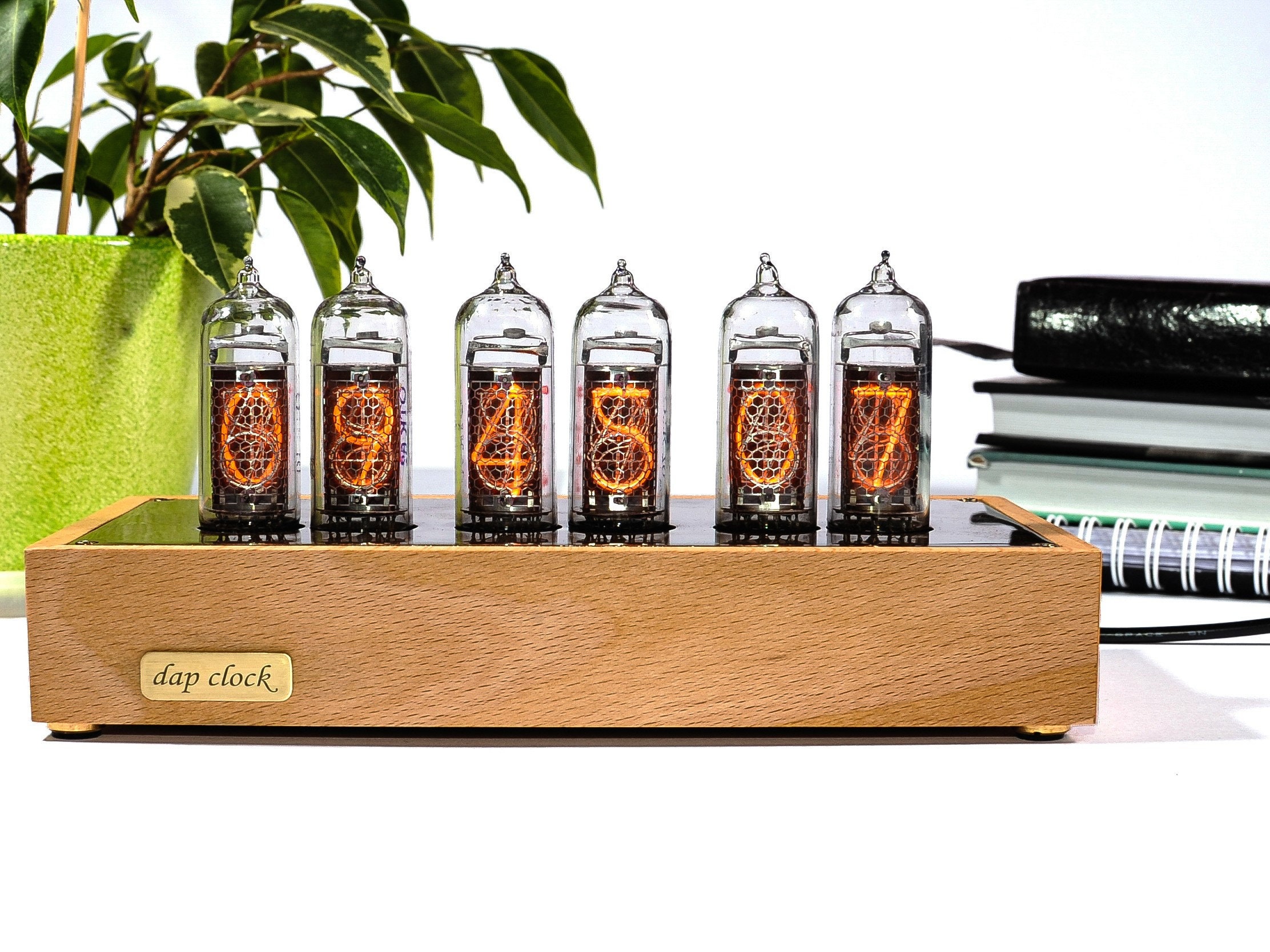 Nixie Tube Clock With IN14 Tubes Handmade Retro Decor Wood Etsy