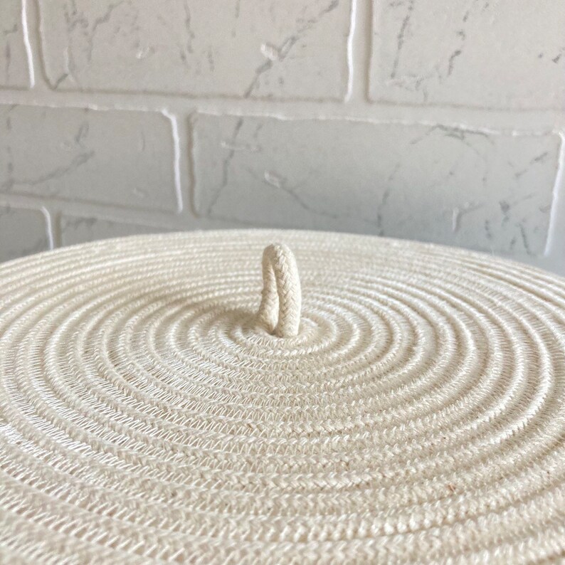 Light Blue Basket With Lid Cotton Rope Basket Storage Etsy