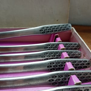 1970's knife set, vintage cutlery, stainless steel, midcentury set, boxed
