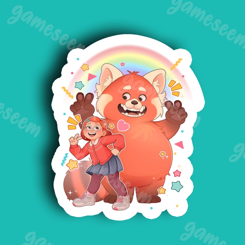 Stickers Turning Red Sticker Panda Mei Stickers Panda Etsy