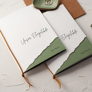 Promesse nuziali A5 Personalizza il taccuino verde oliva Libro delle promesse nuziali Greenery Eucalyptus
