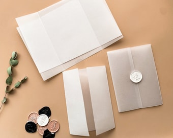 Transparent envelope for A6 invitations, transparent cover for A6 cards, wedding invitations, DIY invitations, parchment paper