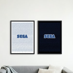 Sega Greatest Games - White or Black - A2 or A1 - Gamer Room - Gaming Print (Master System, Mega Drive, Sega Saturn, DreamCast)