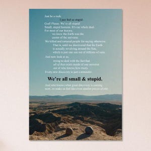 Sé una roca - Póster - Todo en todas partes a la vez - Póster con cita (El original)