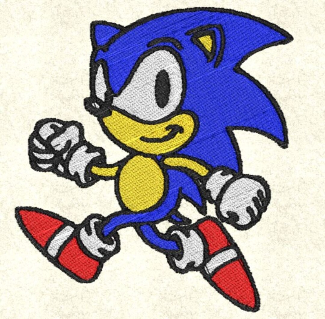 Cool Sonic Stitch Embroidery File Design ONLY Compatible Brother