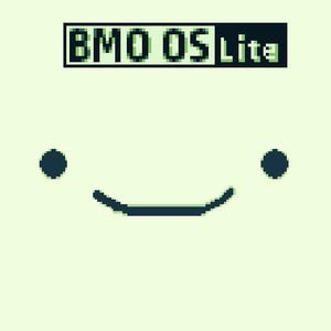 Puede incluir: Un dispositivo digital verde y blanco con el texto "BMO OS Lite" en la parte superior y una cara sonriente con dos ojos negros.